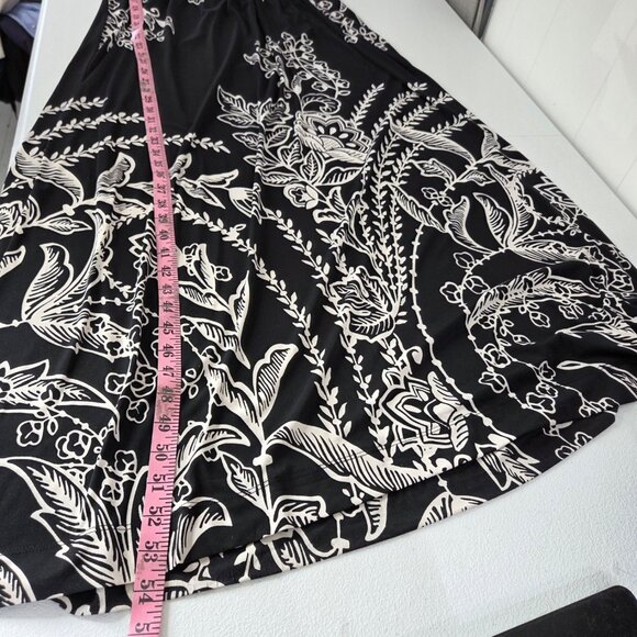 Soma Womens Black Floral Maxi Tank Sundress Size L Stretch Beach Resort Long - Picture 9 of 10